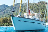Bow and port hull on